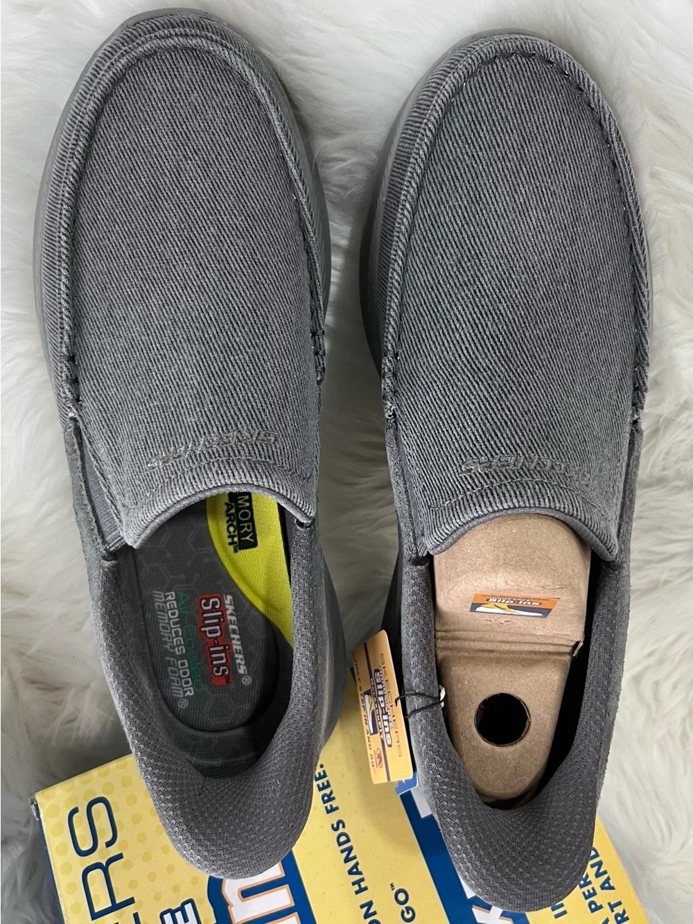 Skechers‎ Men's Gray Slip-On Memory Foam Casual Loafers